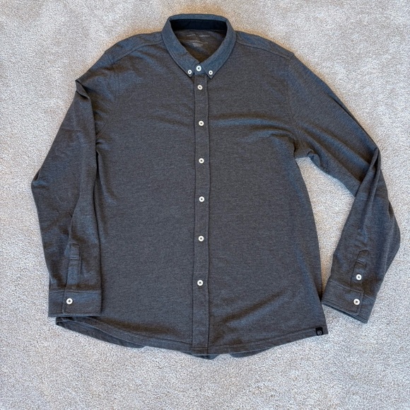 Threads 4 Thought Charcoal Button-Down Shirt - Picture 1 of 5